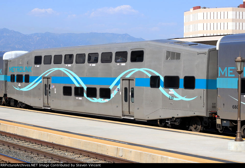 Metrolink coach SCAX #110 rehabbed and repainted by TALGO in Wisconsin.